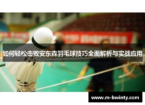 如何轻松击败安东森羽毛球技巧全面解析与实战应用